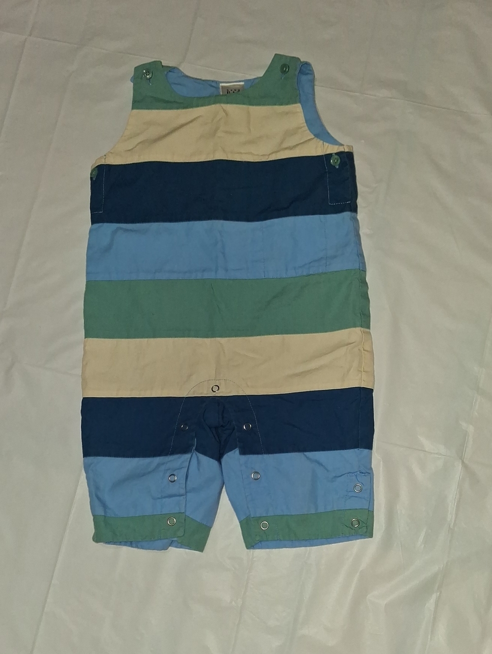 Vintage 90s Baby Gap Colorblock Striped Sleeveless Romper - Newborn